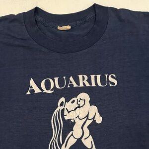 Vintage 50/50 Screen Stars Navy Blue Aquarius Tee